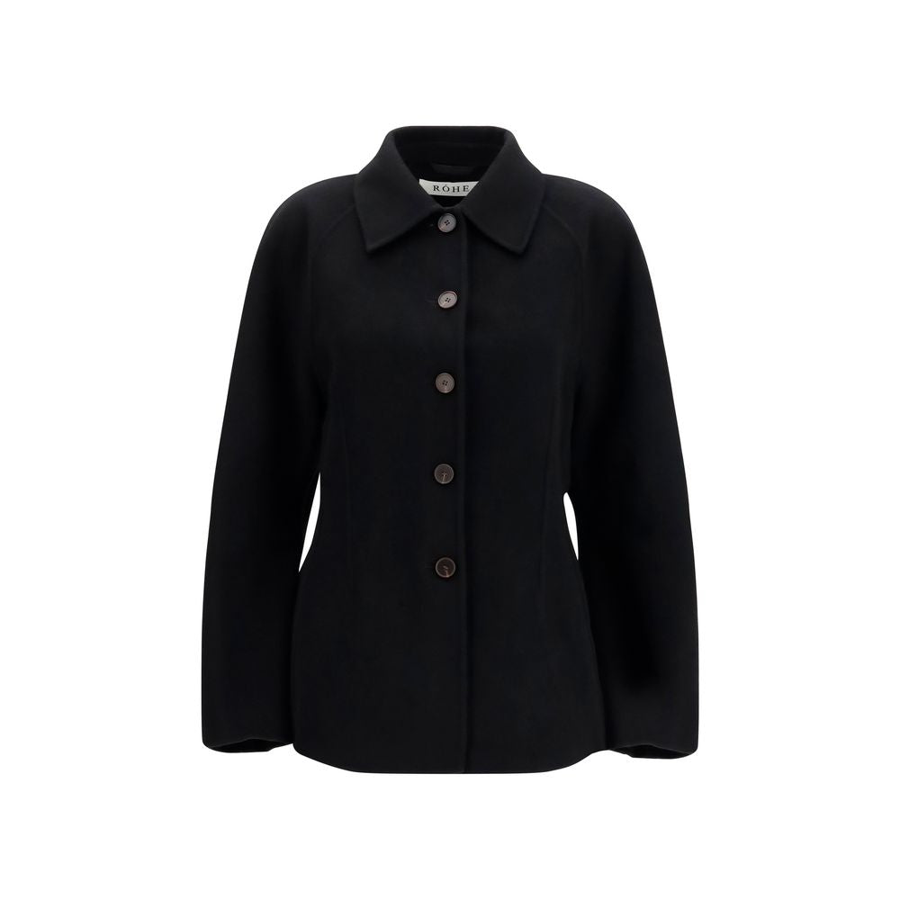 Rohe Black Wool Full-Length Jacket