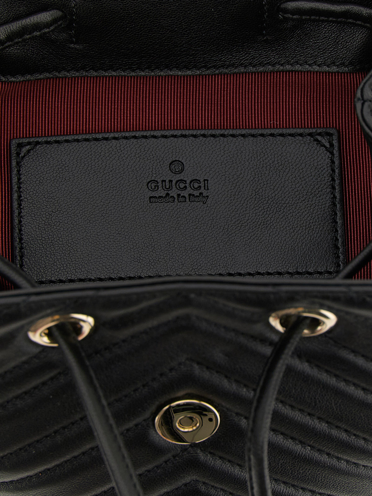 Gucci Black Leather Backpack