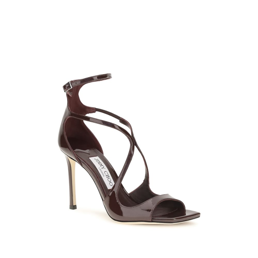 Jimmy Choo Brown Leather Stiletto Heel Sandals