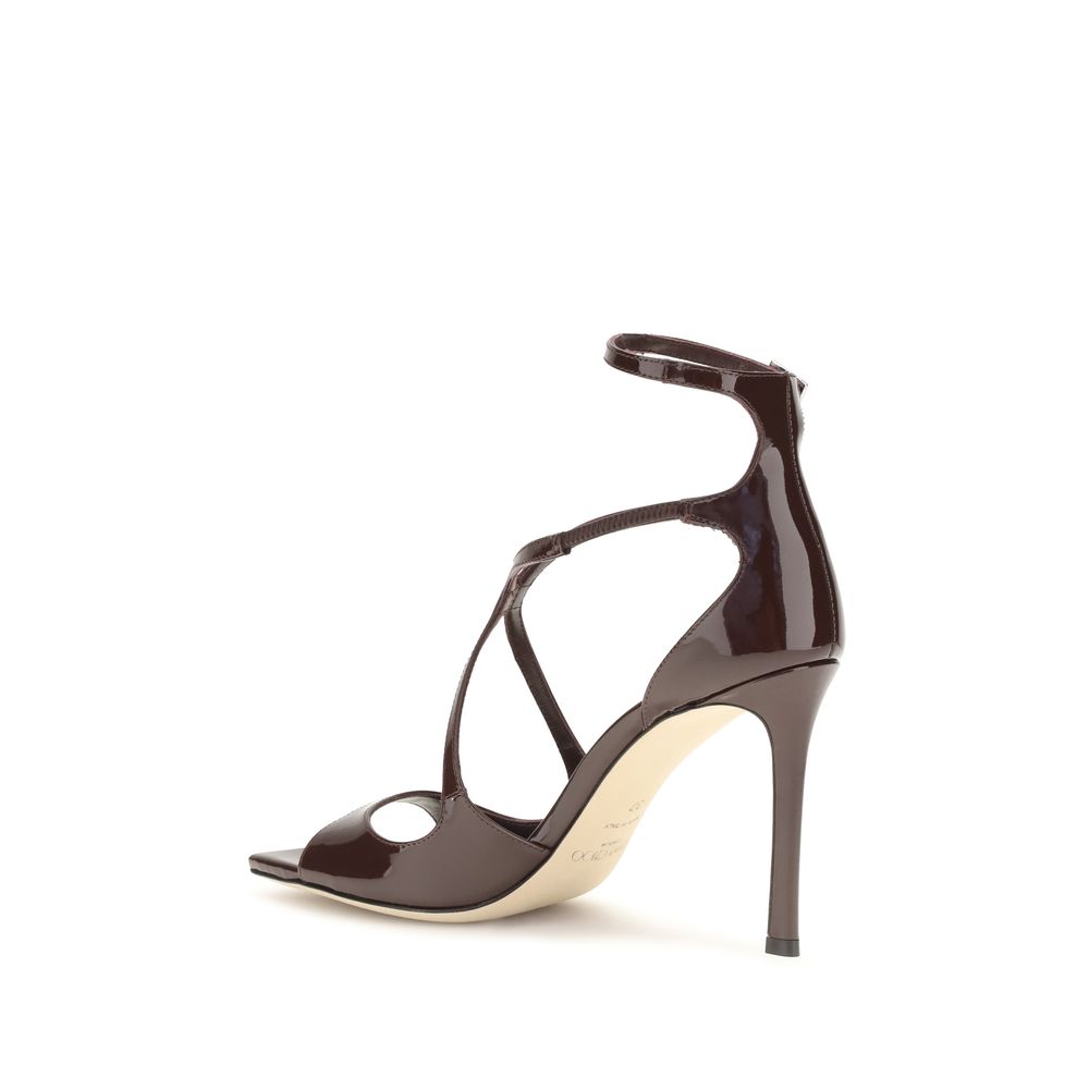 Jimmy Choo Brown Leather Stiletto Heel Sandals