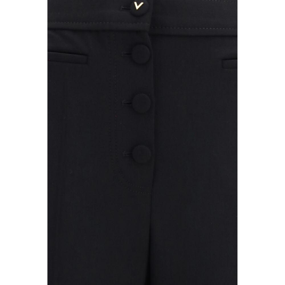 Valentino Garavani Black Wool Flared Pants
