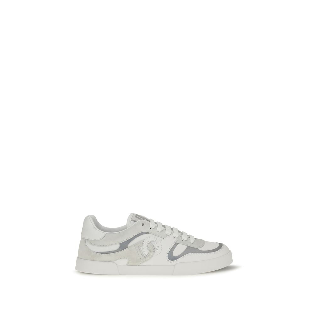 Dolce & Gabbana White Leather Low Top Sneakers
