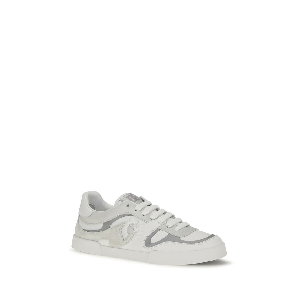 Dolce & Gabbana White Leather Low Top Sneakers