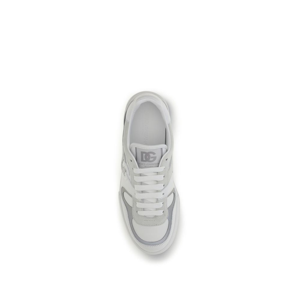 Dolce & Gabbana White Leather Low Top Sneakers