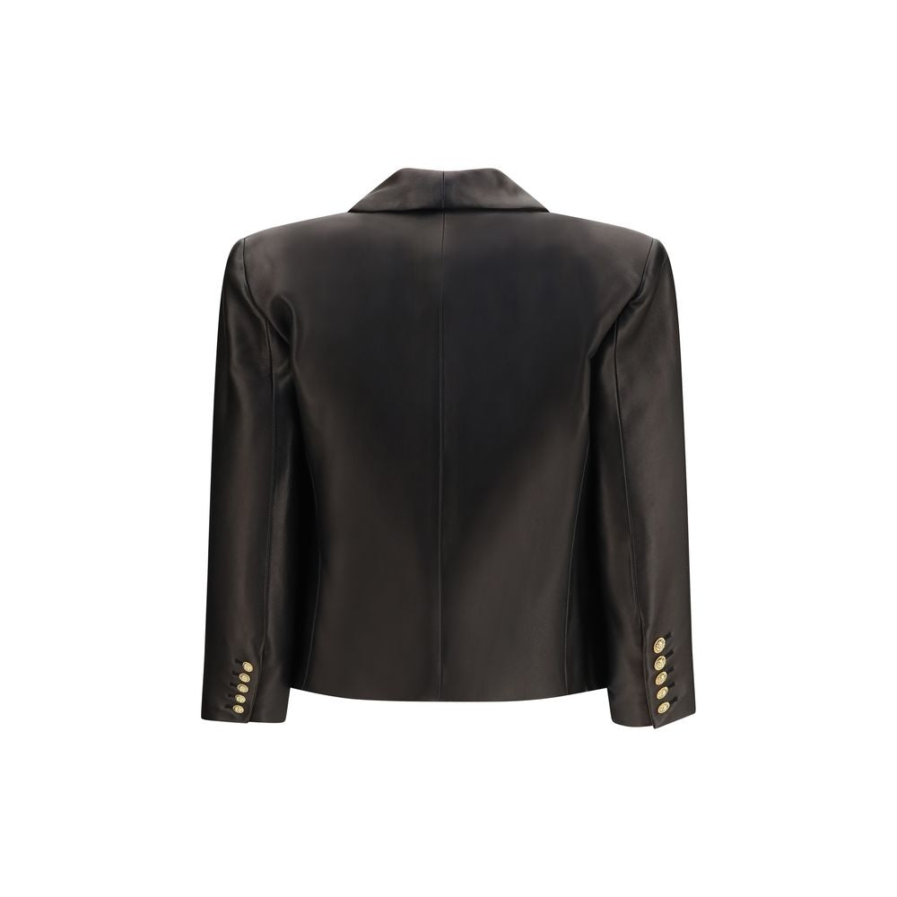 Balmain Black Aries Aries Leather Jacket