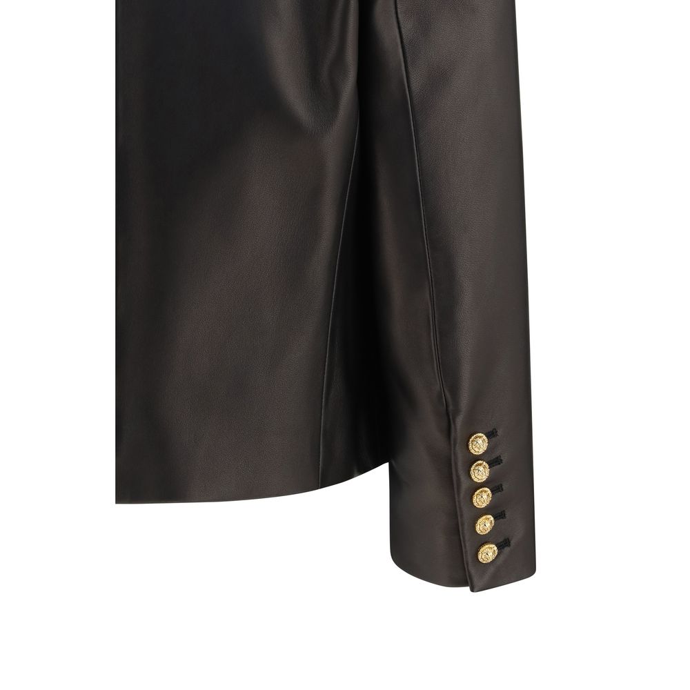 Balmain Black Aries Aries Leather Jacket