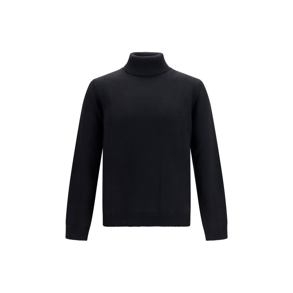 Roberto Collina Black Wool Turtleneck