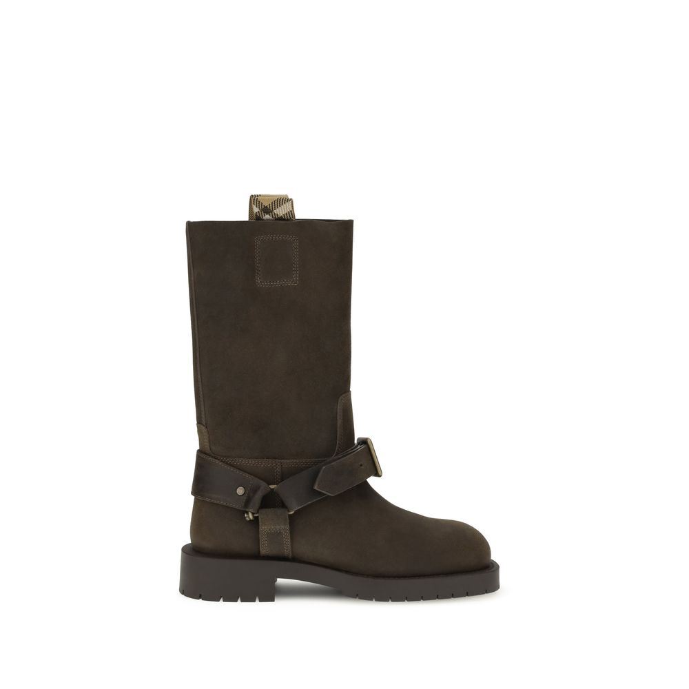 Burberry Brown Leather Lace-Up Boots