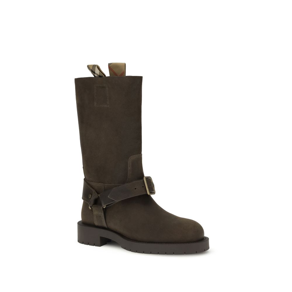 Burberry Brown Leather Lace-Up Boots