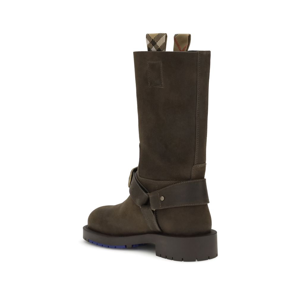 Burberry Brown Leather Lace-Up Boots