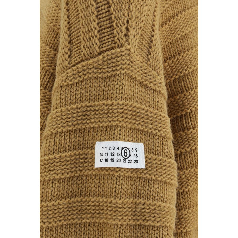 MM6 Beige Wool Turtleneck