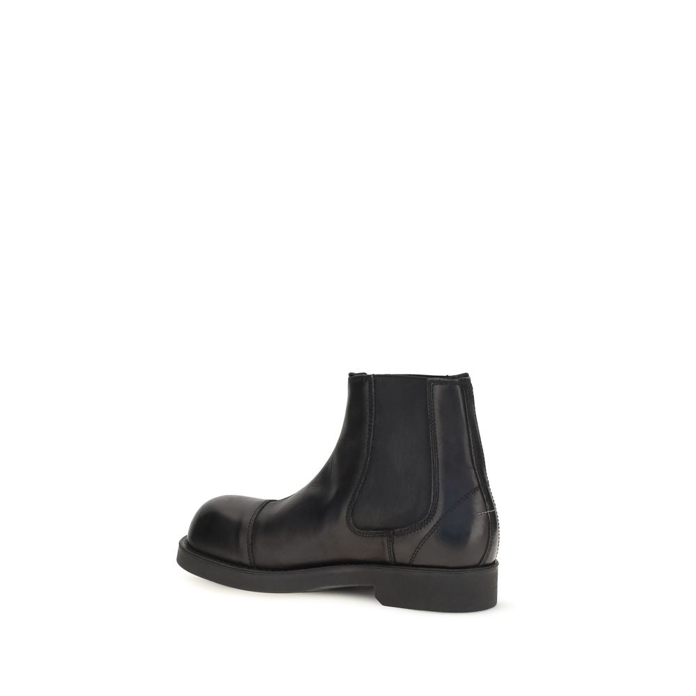 MM6 Black Leather Chelsea Boots
