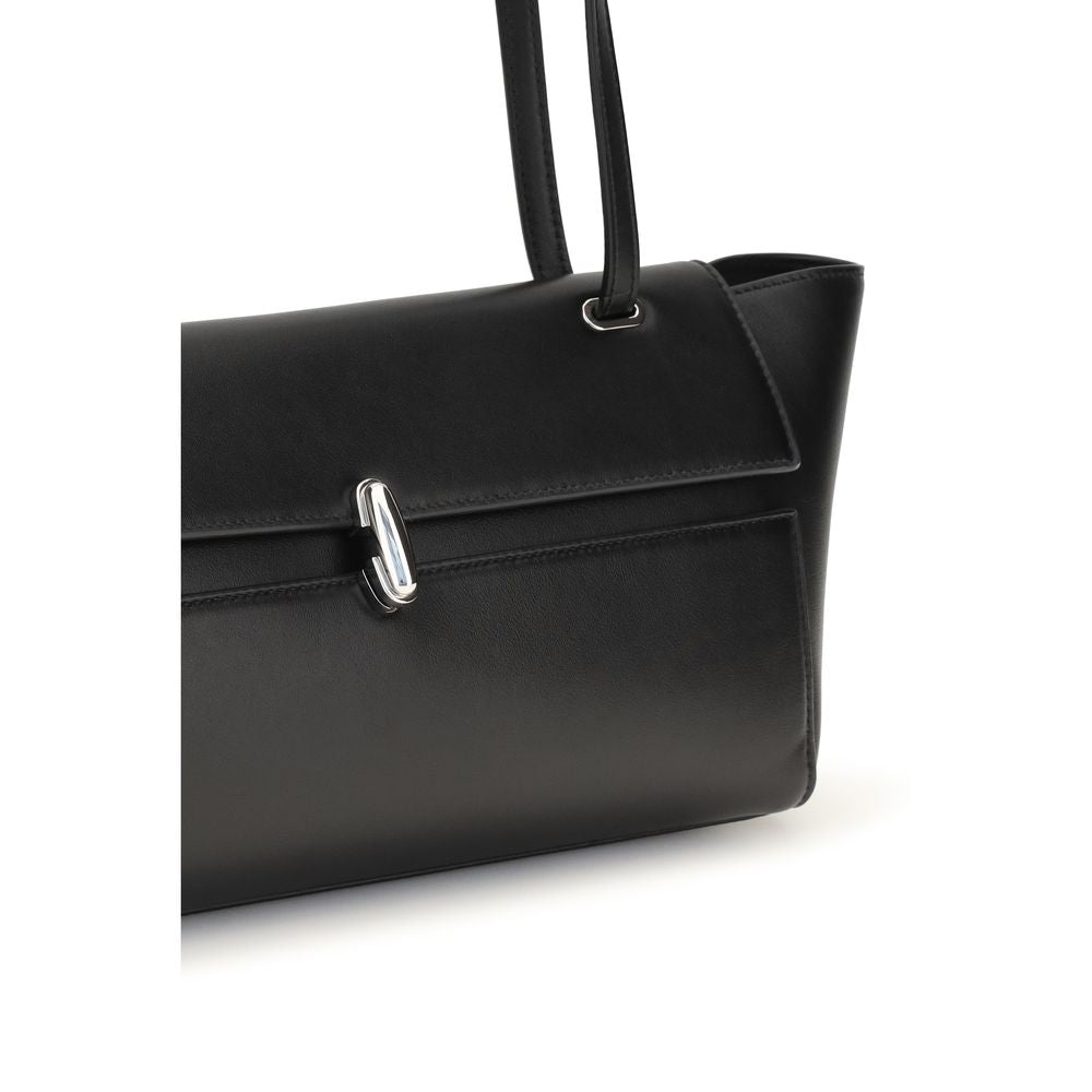 Savette Black Leather Shoulder Bag