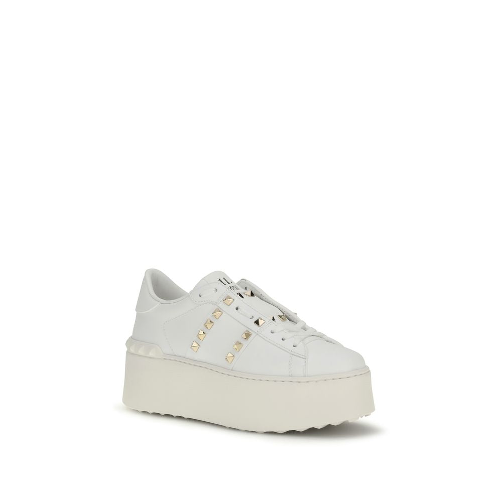 Valentino Garavani White Leather Platform Sneakers