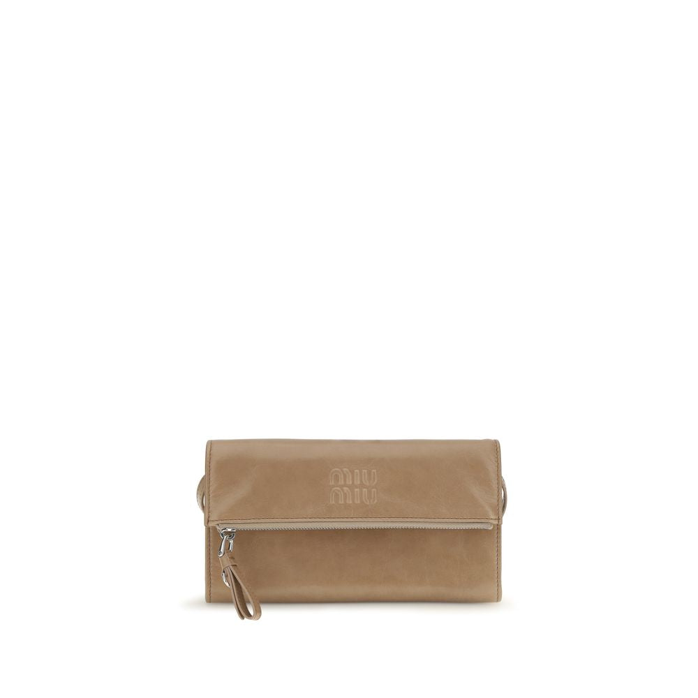 Miu Miu Beige Leather Wallet