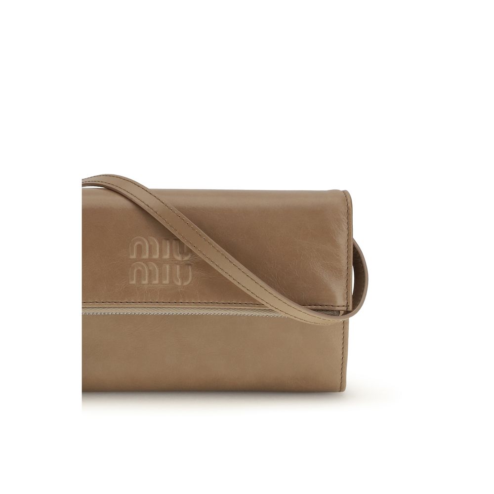 Miu Miu Beige Leather Wallet