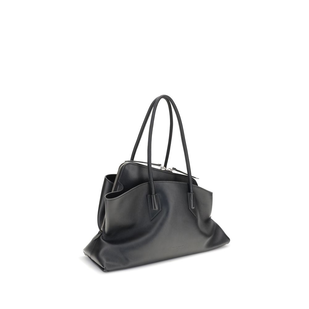 The Attico Black Leather Shoulder Bag