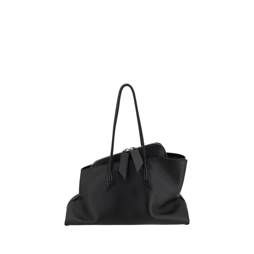 The Attico Black Leather Shoulder Bag