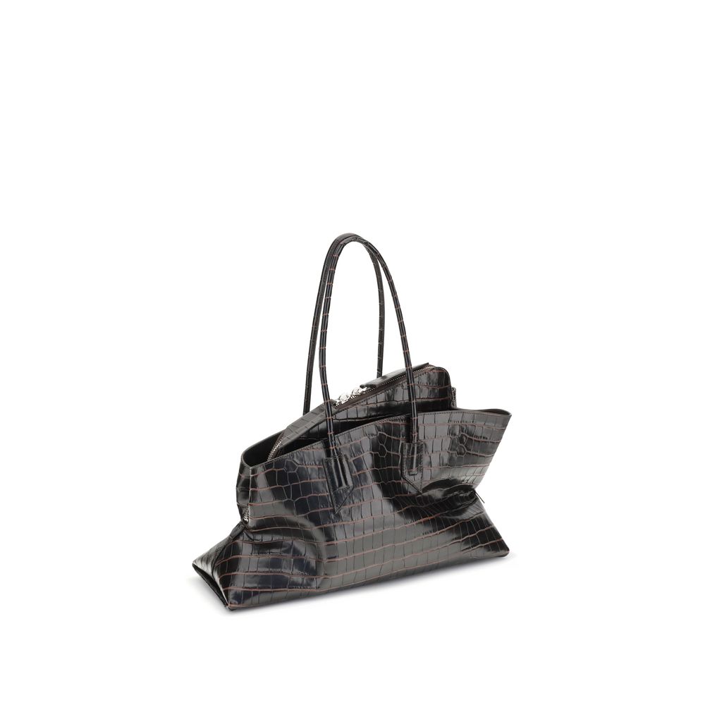 The Attico Black Leather Shoulder Bag