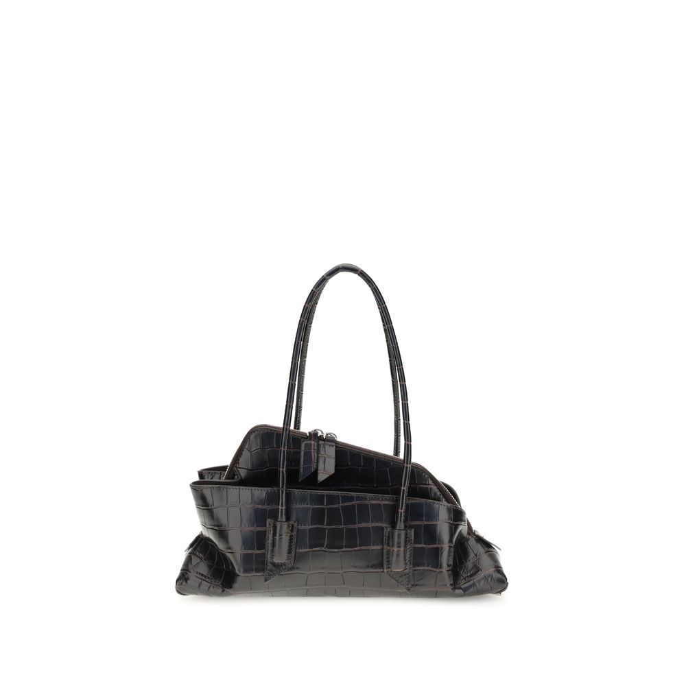 The Attico Black Leather Shoulder Bag