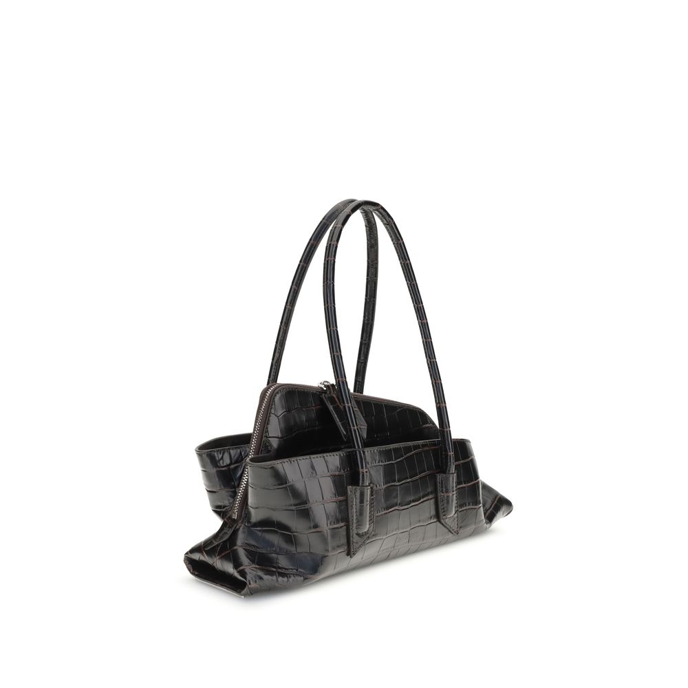 The Attico Black Leather Shoulder Bag