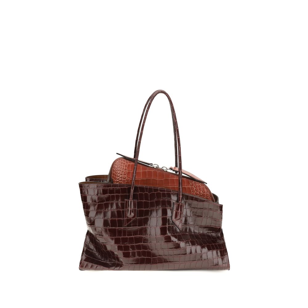 The Attico Bordeaux Leather Shoulder Bag