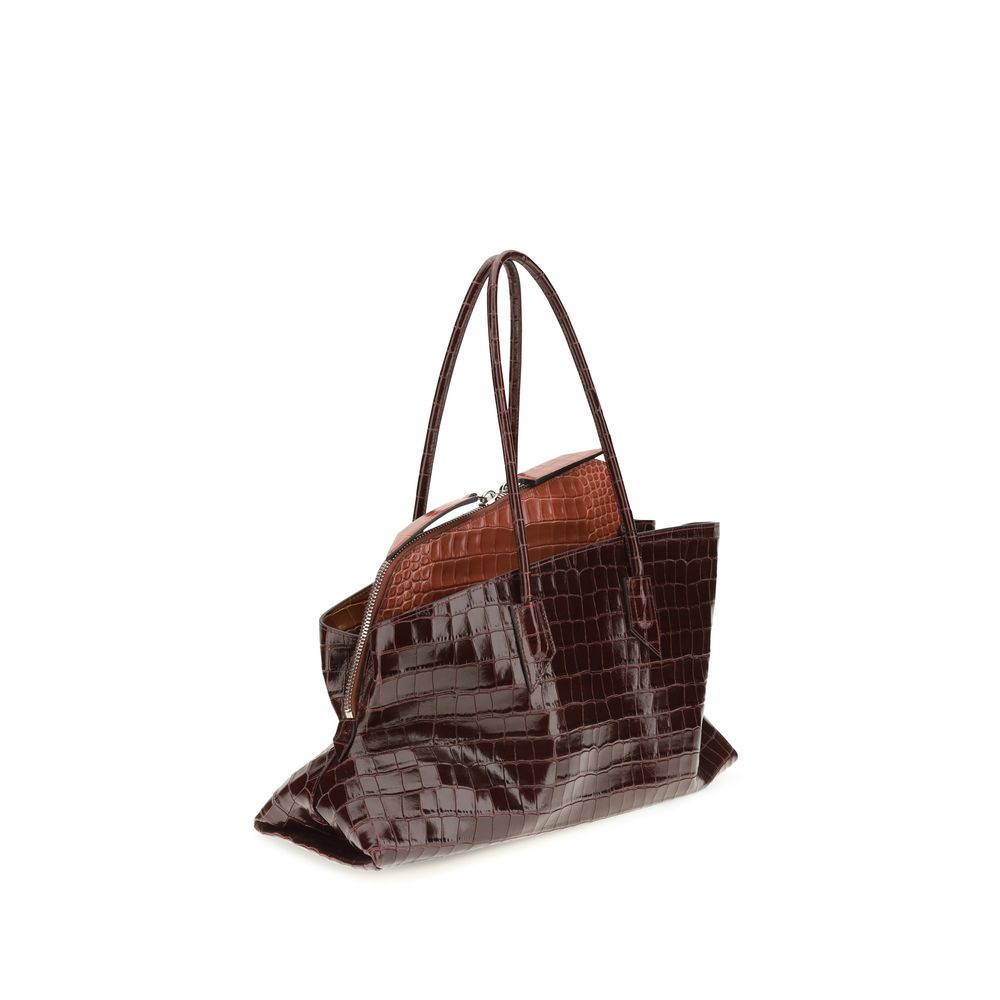 The Attico Bordeaux Leather Shoulder Bag