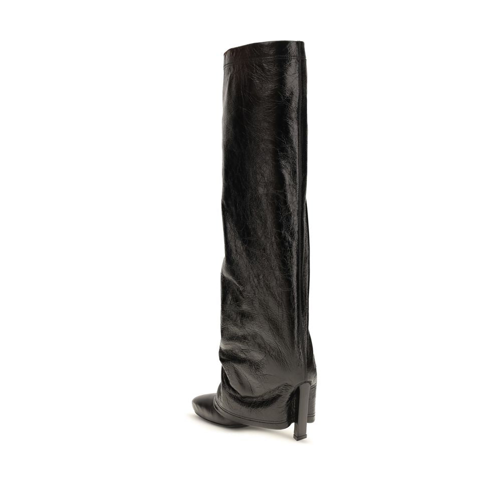 The Attico Black Leather Ankle Boots
