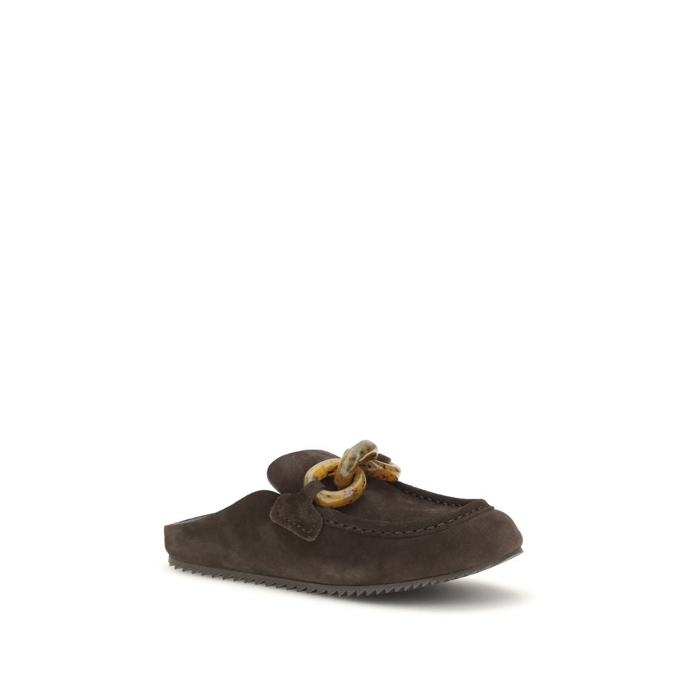 Pedro García Brown Leather Mules