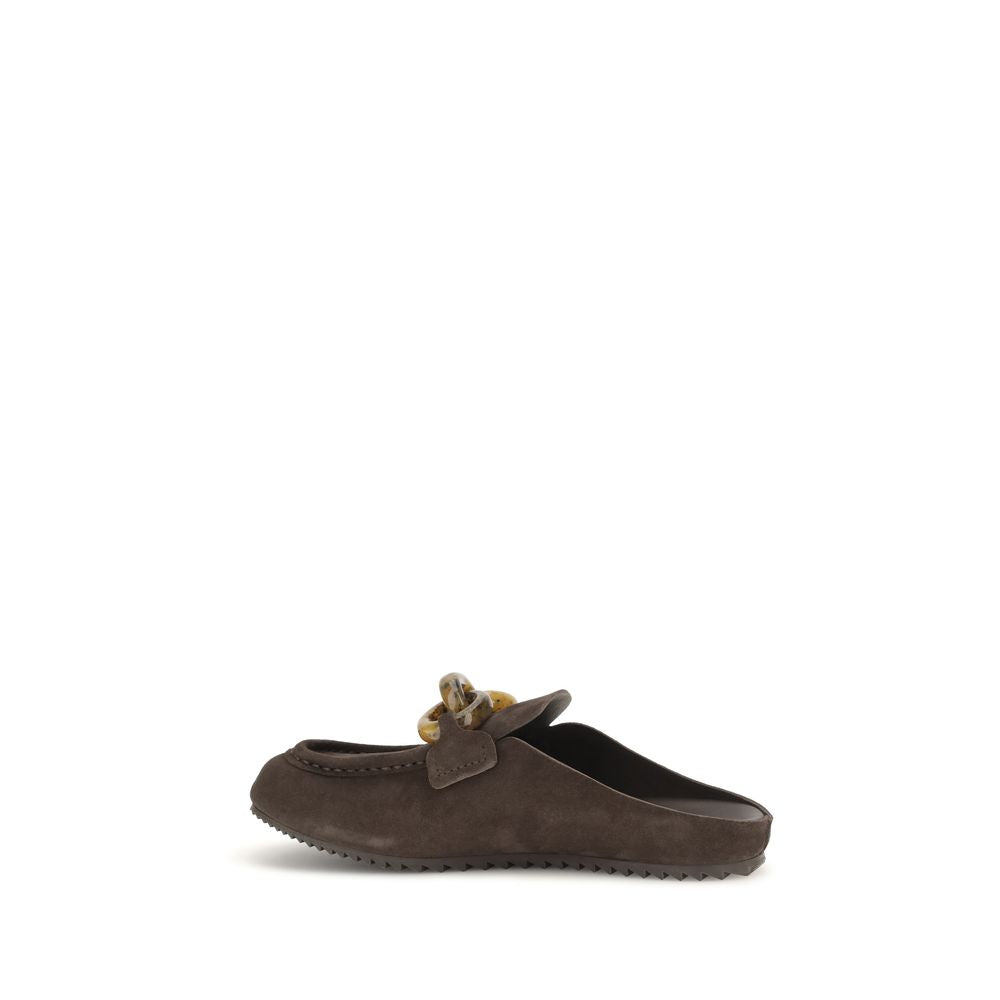 Pedro García Brown Leather Mules