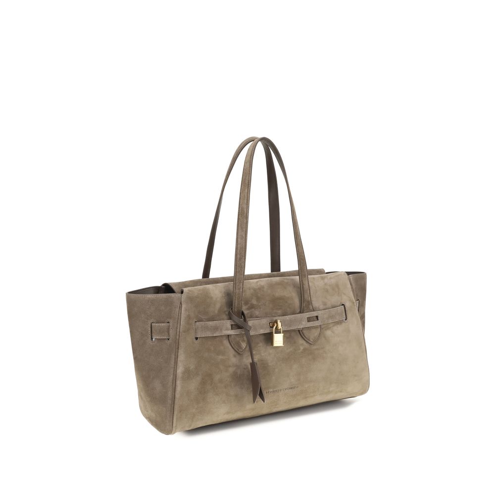 Brunello Cucinelli Brown Leather Shoulder Bag