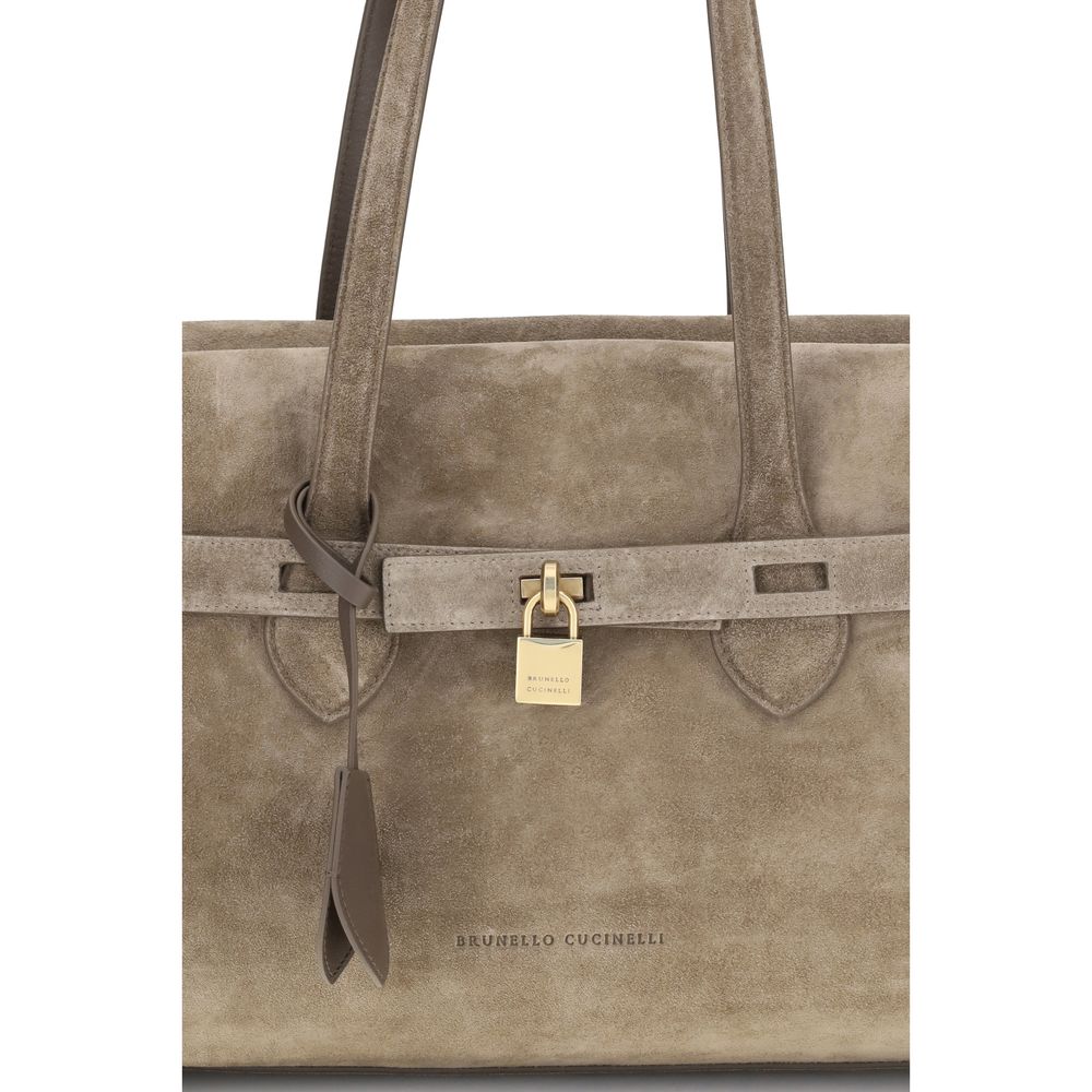 Brunello Cucinelli Brown Leather Shoulder Bag