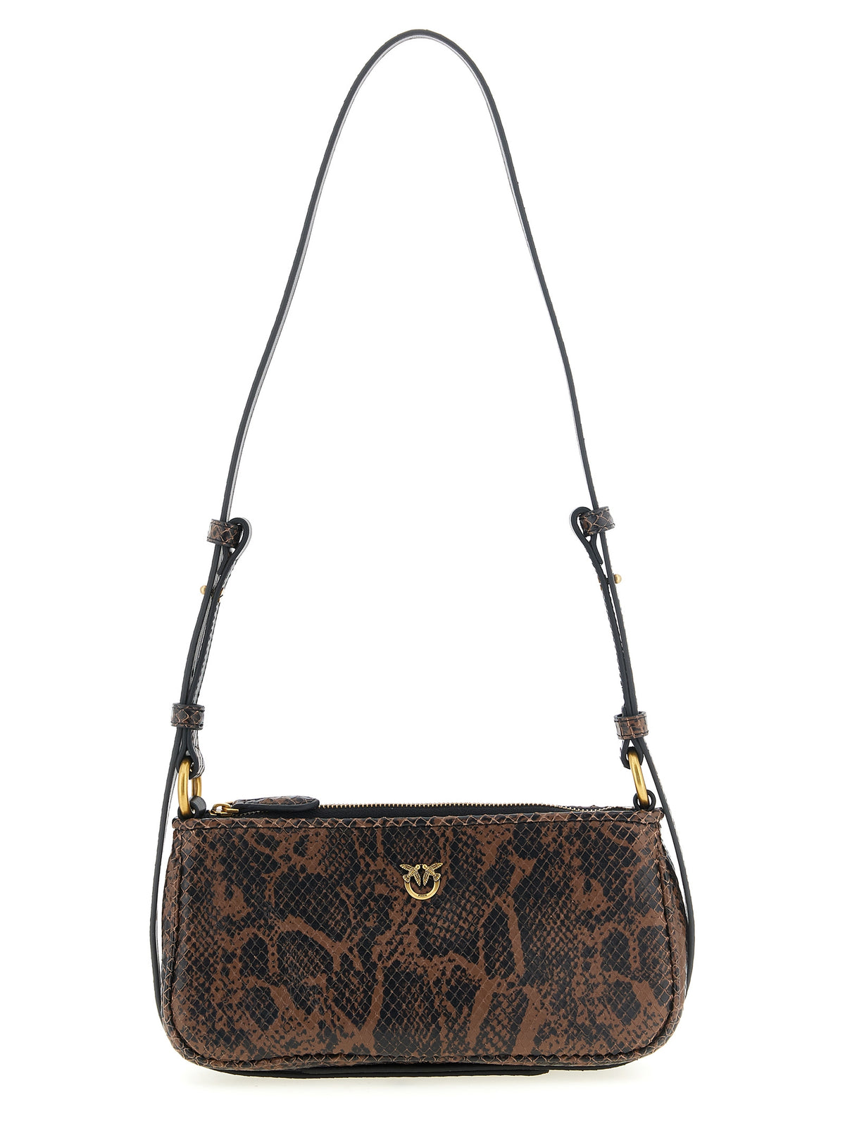 PINKO Brown Calfskin Shoulder Bag