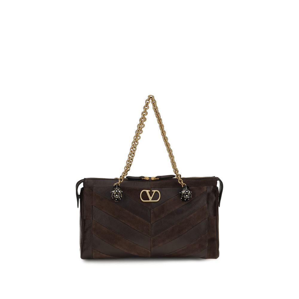 Valentino Garavani Brown Leather Shoulder Bag