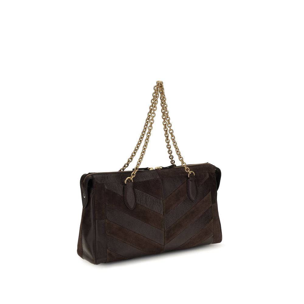 Valentino Garavani Brown Leather Shoulder Bag