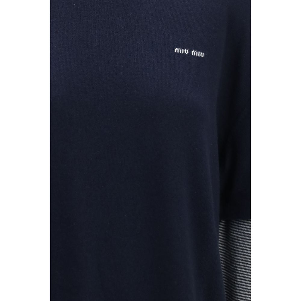 Miu Miu Blue Wool Sweatshirt