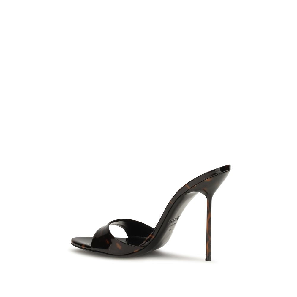 Paris Texas Black Leather Mules