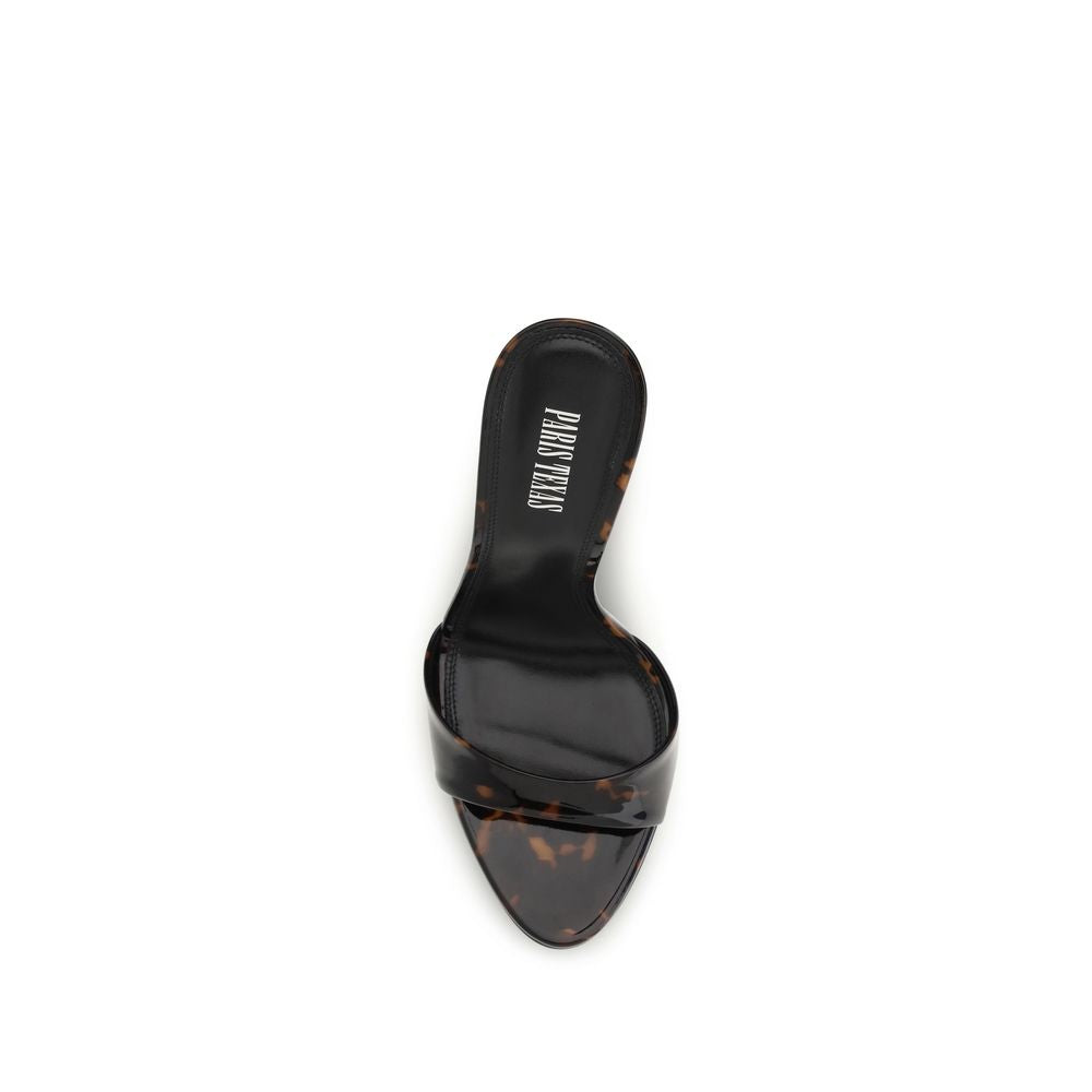 Paris Texas Black Leather Mules