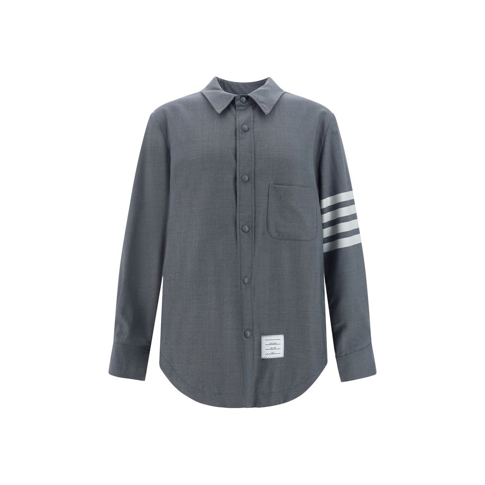 Thom Browne Gray Wool Dress Shirt