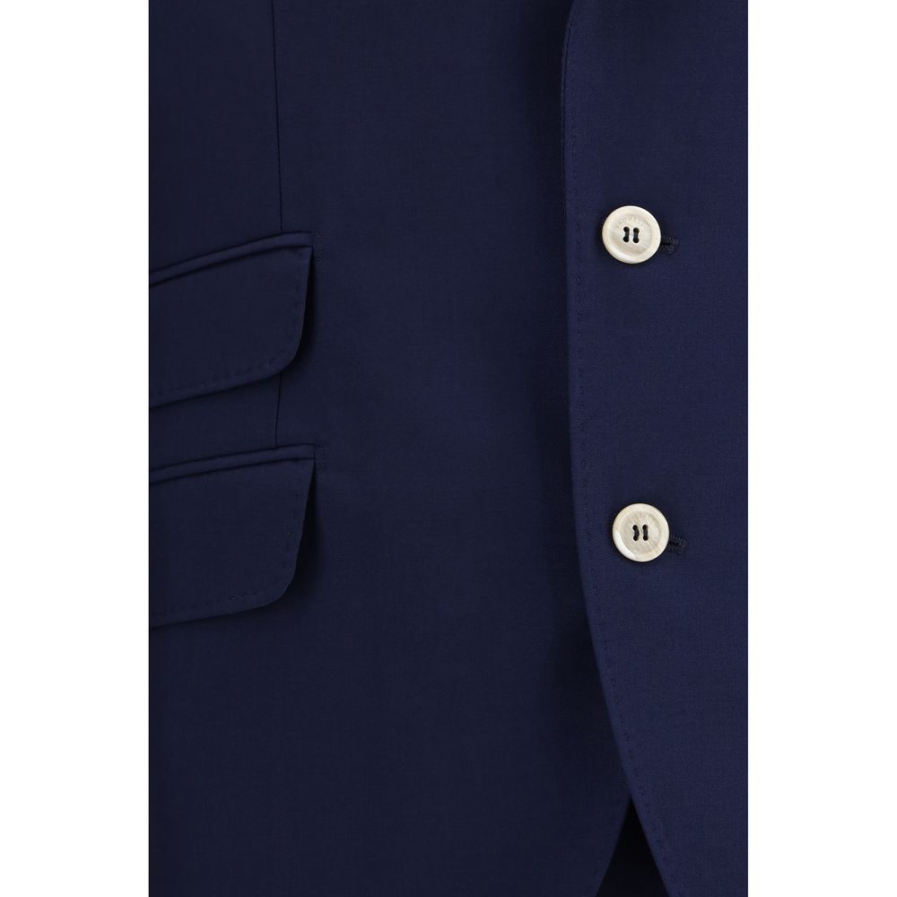 Brunello Cucinelli Blue Wool Two-Piece Suit