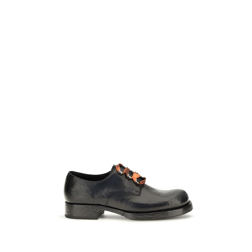 Prada Black Leather Oxfords And Derbies