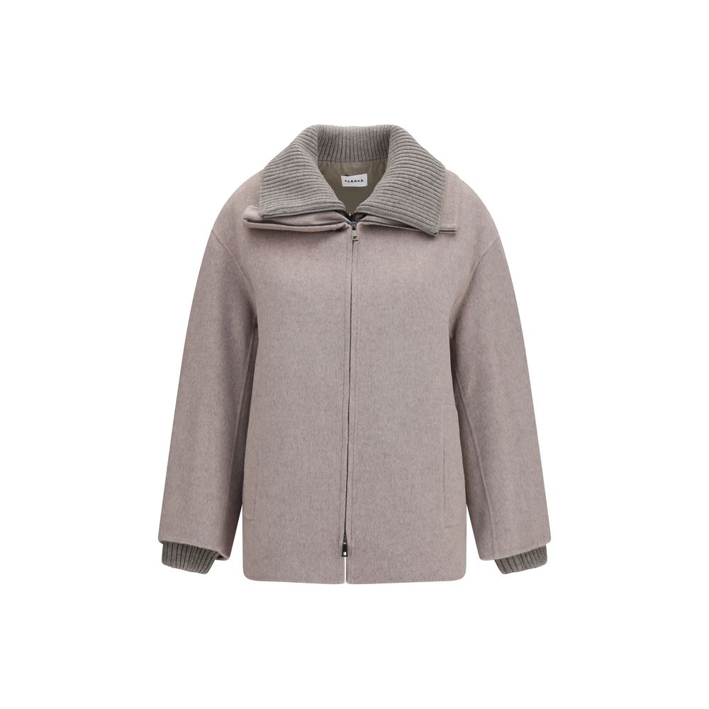 P.A.R.O.S.H. Beige Wool Full-Length Jacket