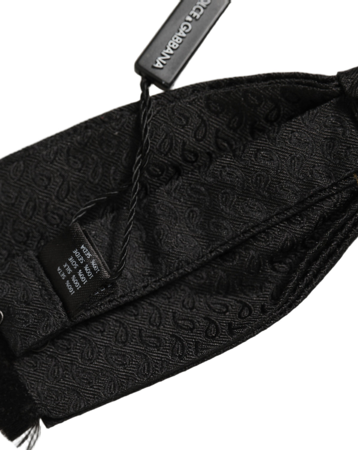 Dolce & Gabbana Men Dark Gray 100% SIlk Adjustable Neck Papillon Bow Tie