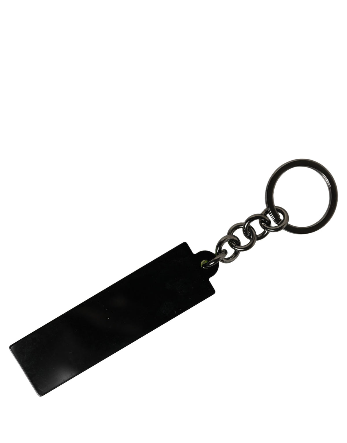 Dolce & Gabbana Neon Green Logo Print Charm Metal Keychain Keyring