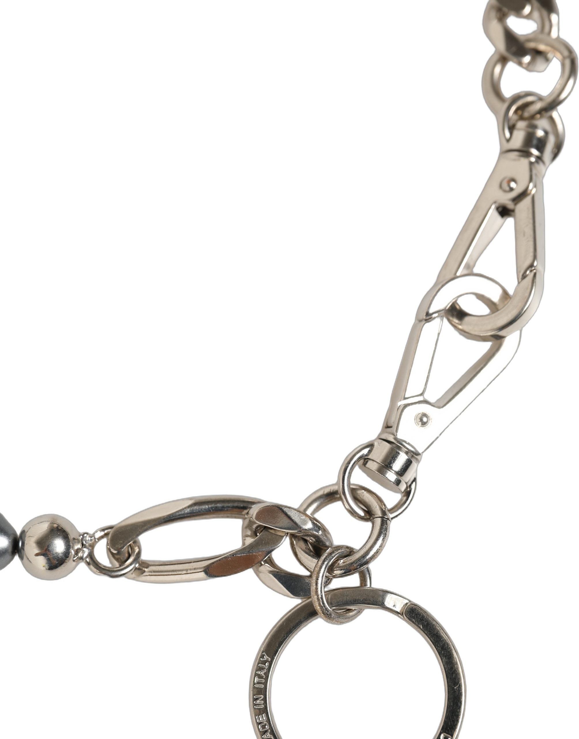 Pre-Owned Dolce & Gabbana Silver Tone Chain Signature DG Logo Pendant Necklace
