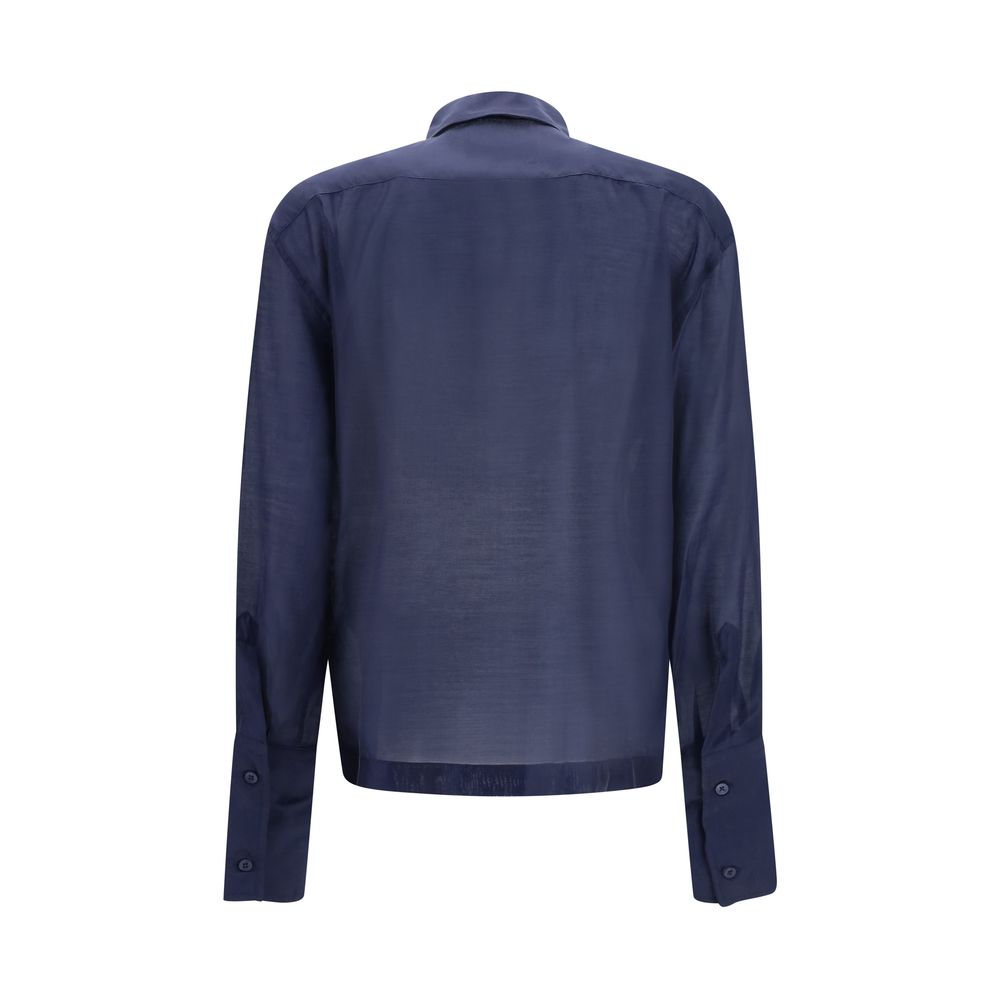 The Latest Blue Wool Dress Shirt