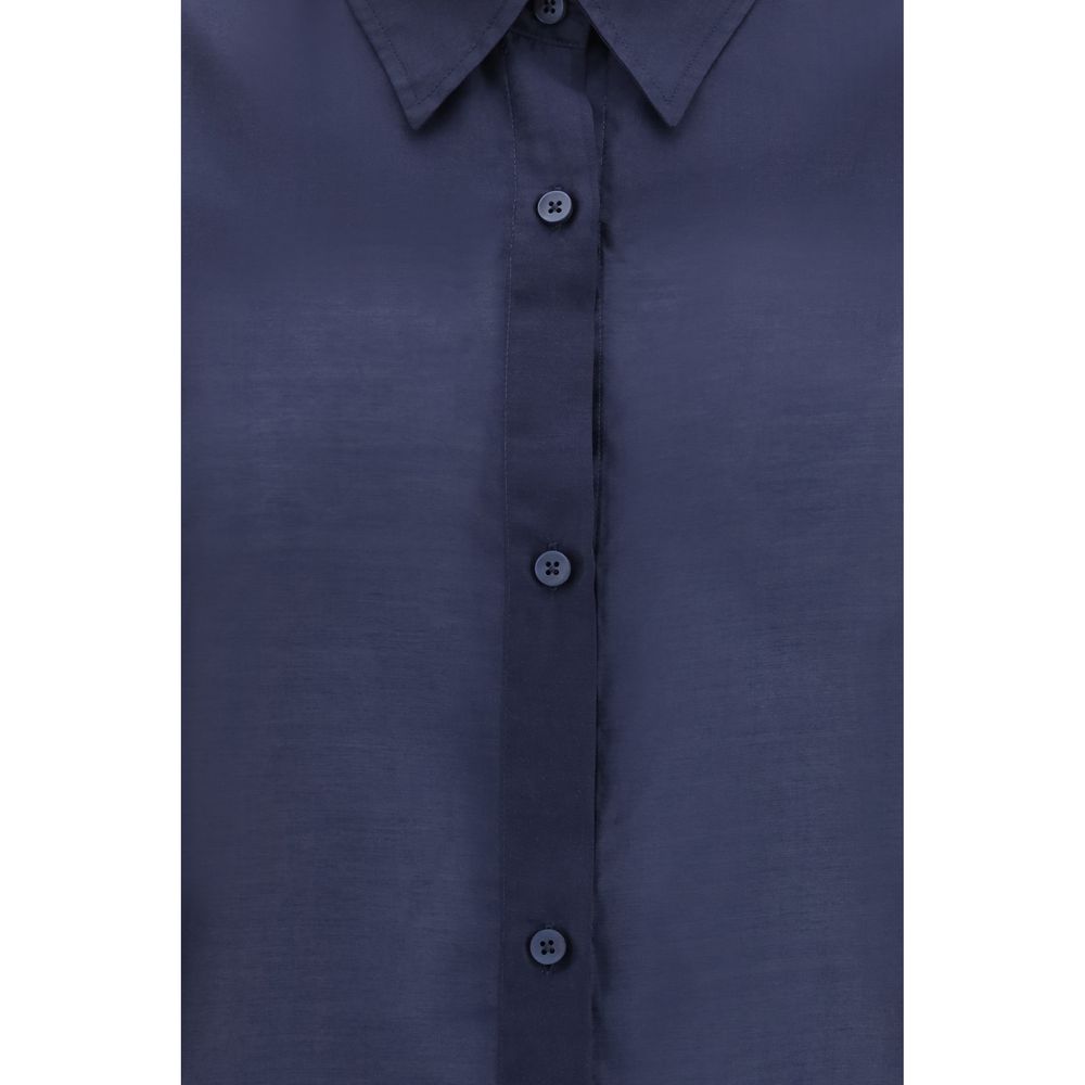 The Latest Blue Wool Dress Shirt