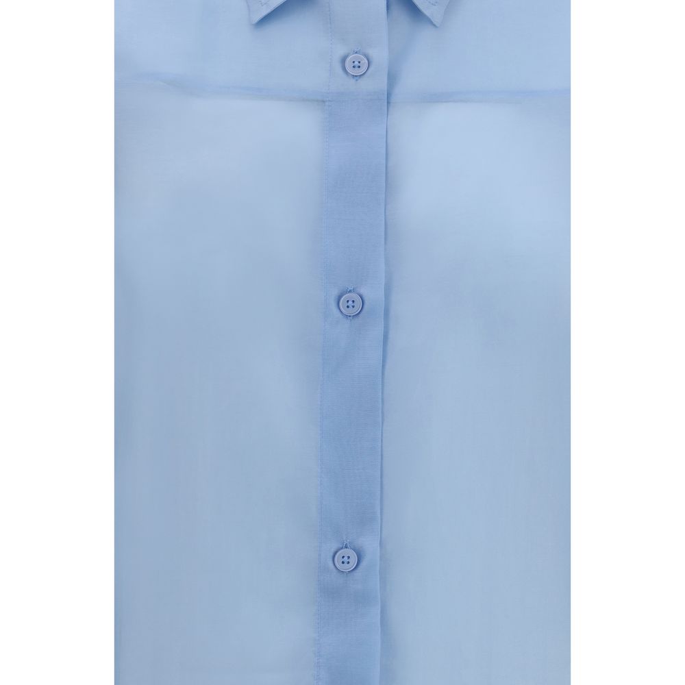 The Latest Blue Wool Dress Shirt