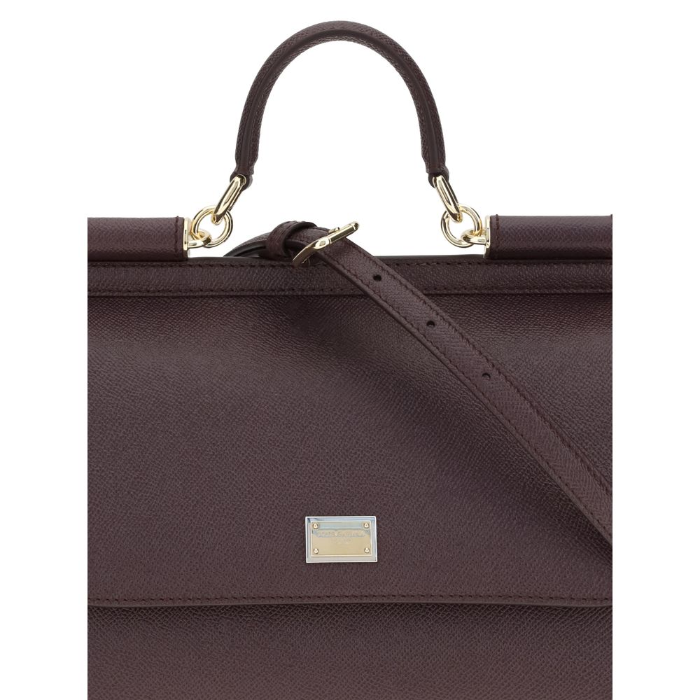 Dolce & Gabbana Bordeaux Leather Handbag