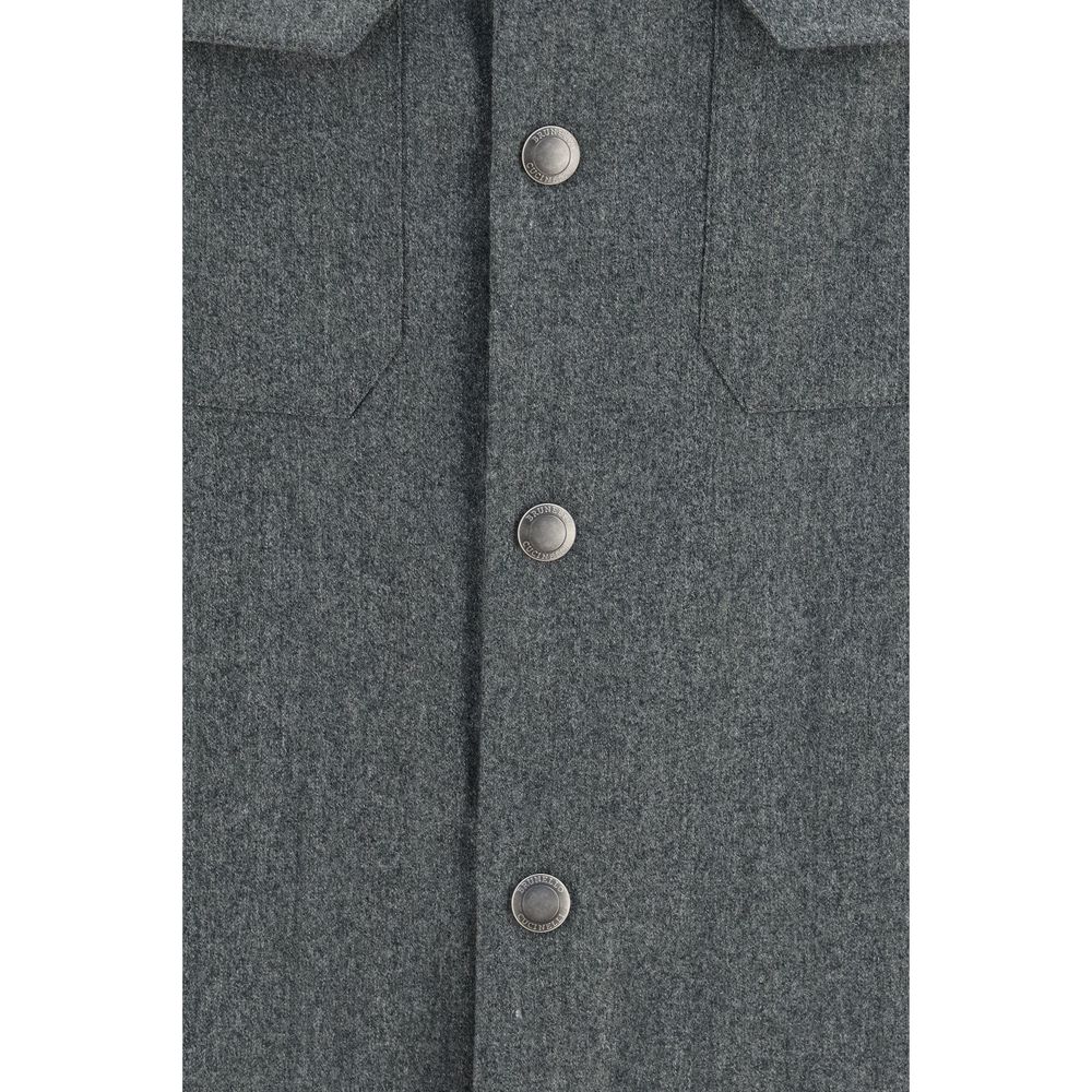 Brunello Cucinelli Gray Wool  Dress Shirt
